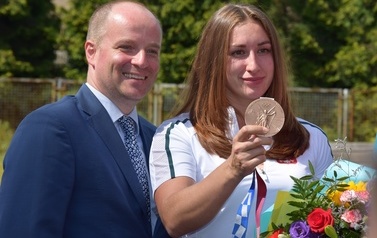 Powitanie medalistki olimpijskiej Malwiny Kopron