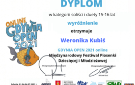 Dyplomy z Festiwalu Gdynia OPEN 