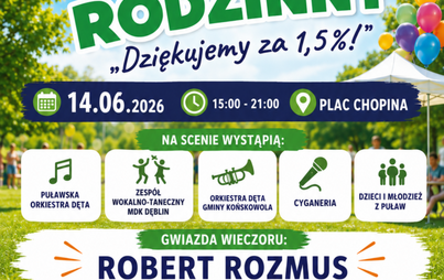 Zdjęcie do &bdquo;Hospicyjny Piknik Rodzinny&rdquo; Puławskiego Towarzystwa Przyjaci&oacute;ł Chorych Hospicjum im. św. Matki Teresy w Puławach - koncert Puławskiej Orkiestry Dętej 